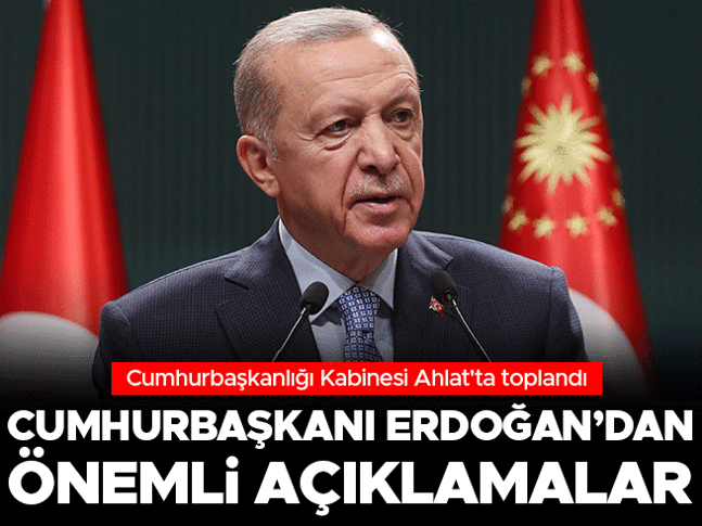 Son dakika... Cumhurbaşkanı Erdoğandan Ahlatta önemli açıklamalar