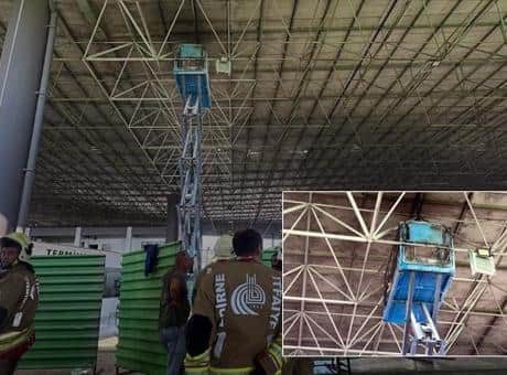Edirne Otogarı'nda can pazarı! İnşatta sepetli vinç alev aldı; 2 işçi yaralı