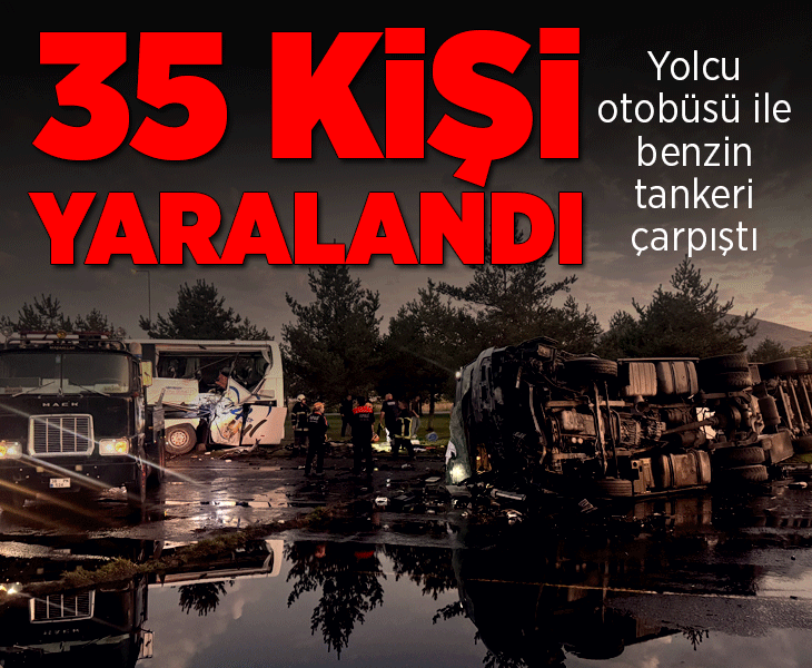 Kayseri’de yolcu otobüsü, yakıt tankeri ile çarpıştı! Yaralılar var