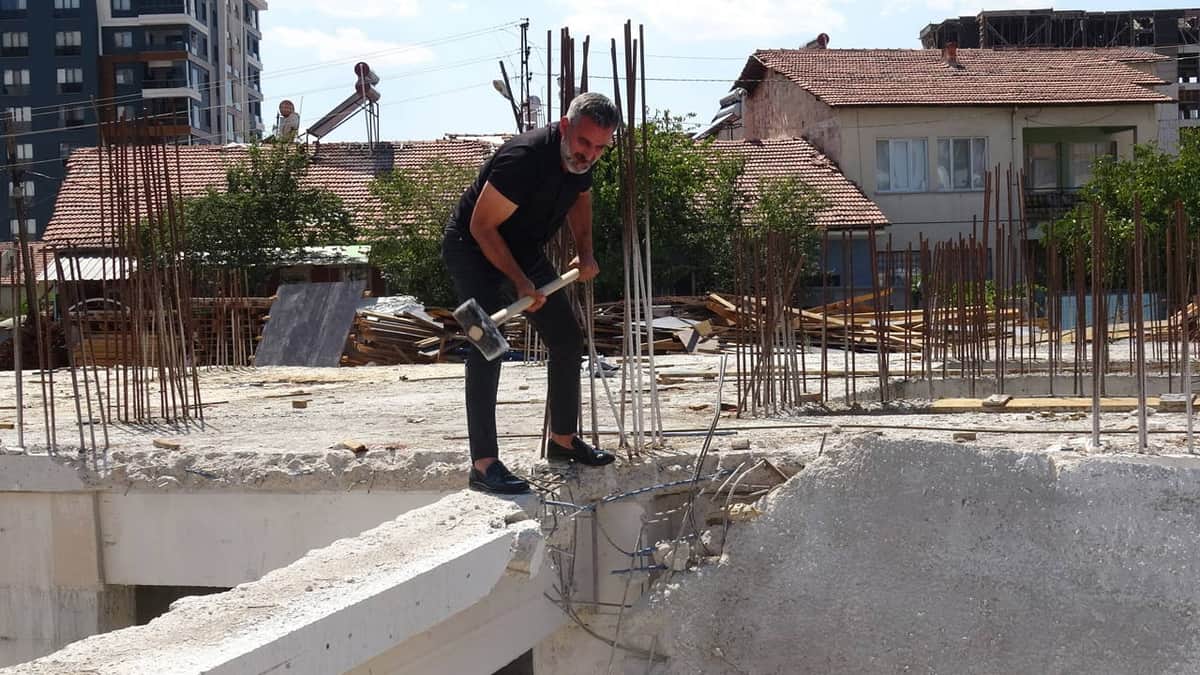 Malatya'da şaşırtan olay: Müteahhit, kalitesiz beton nedeniyle kendi inşaatını ihbar etti