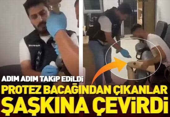 Protez bacağından 830 gram metamfetamin çıktı