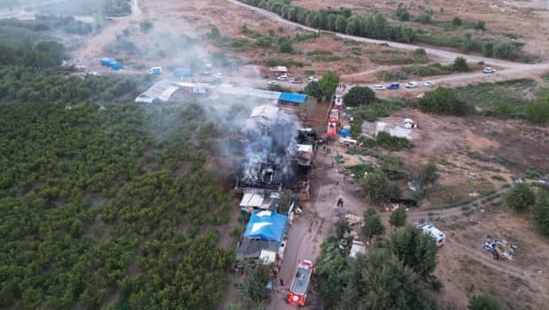Bursa'da çiftlik alev alev yandı