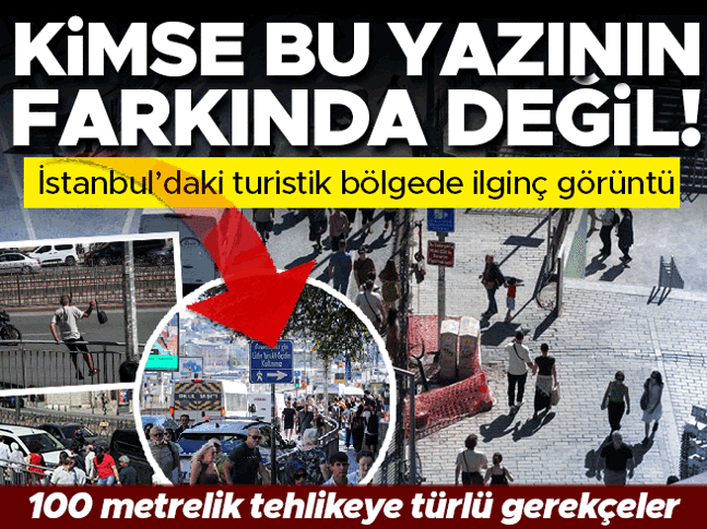 İstanbuldaki işlek bölgede ilginç görüntü! Kolayı varken tercih etmiyorlar: 100 metrelik tehlikeye türlü gerekçeler