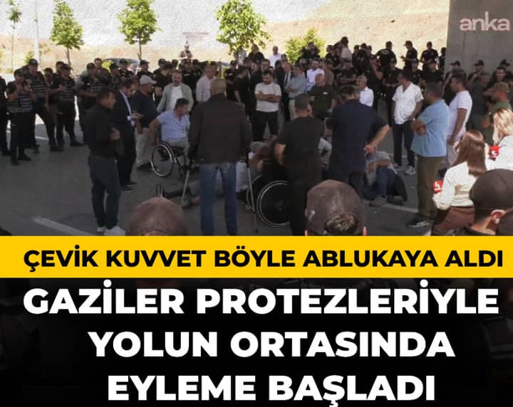 Son Dakika | Gaziler İçişleri Bakanlığı'na yürümek istiyor! Polis engelledi oturma eylemine başladılar