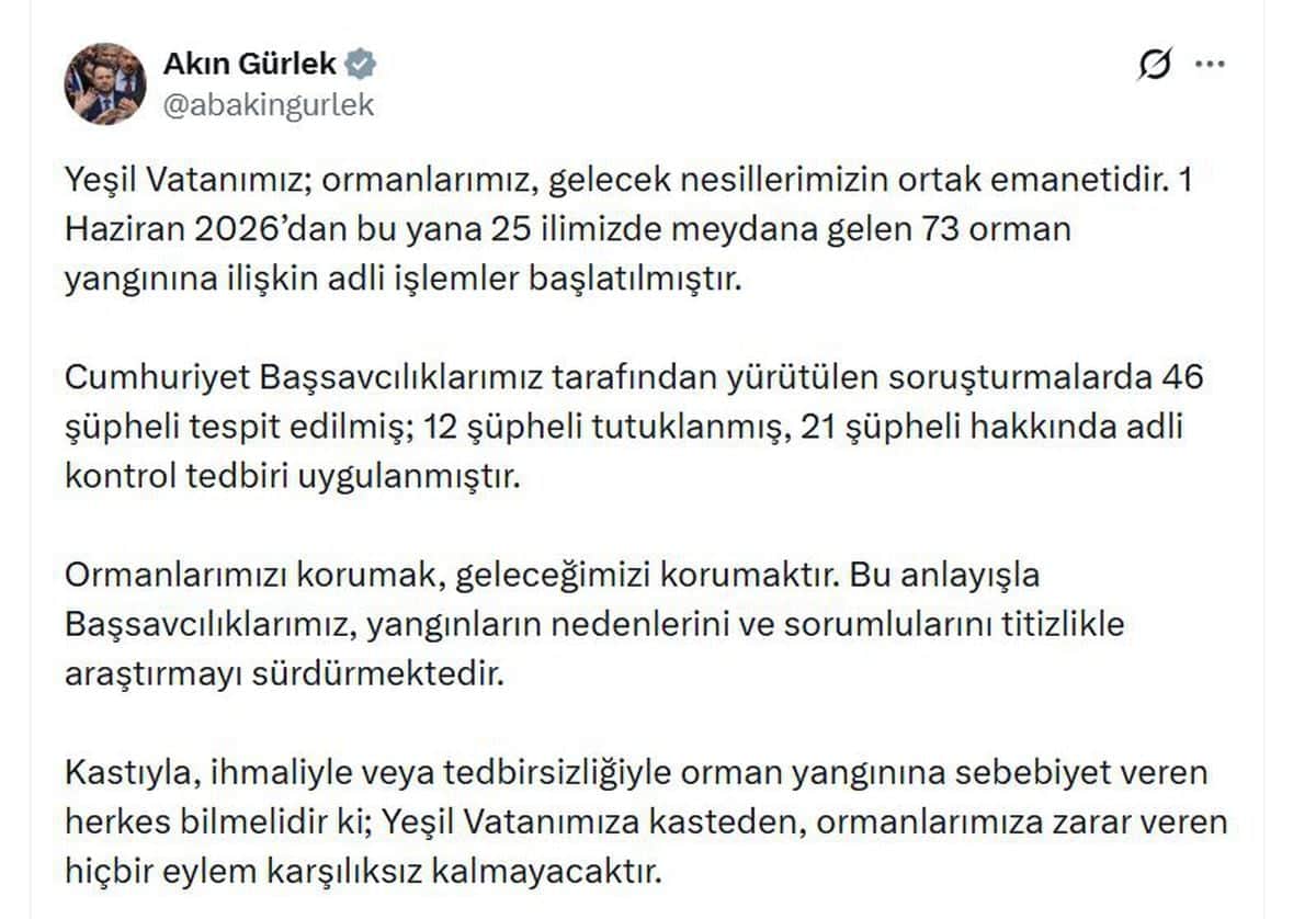 Orman Yangınlarında 46 Şüpheli, 12 Tutuklama Orman Yangınlarında 46 Şüpheli, 12 Tutuklama