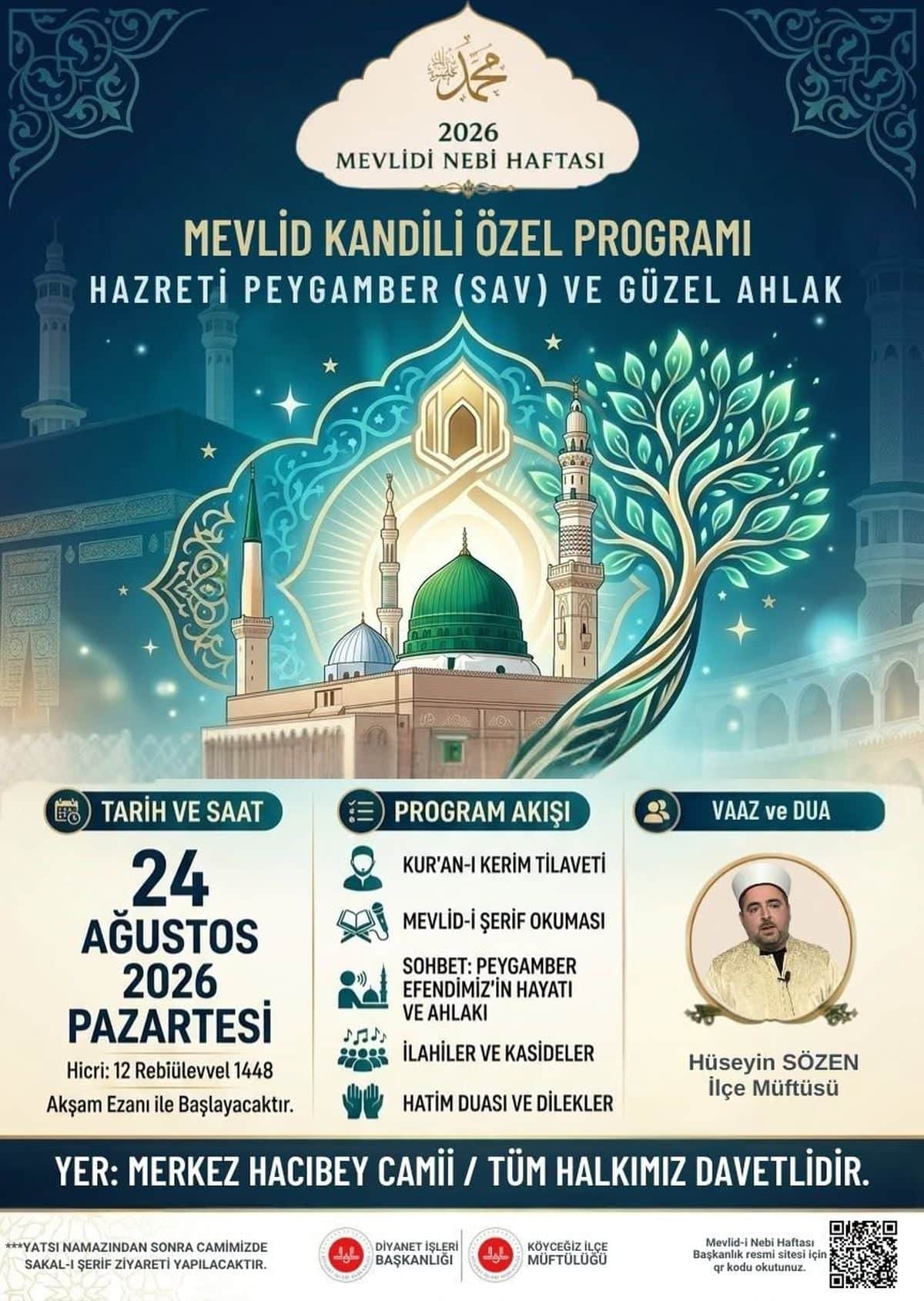 Köyceğiz’de Mevlid Kandili özel programlarla idrak edilecek Köyceğiz’de Mevlid Kandili özel programlarla idrak edilecek