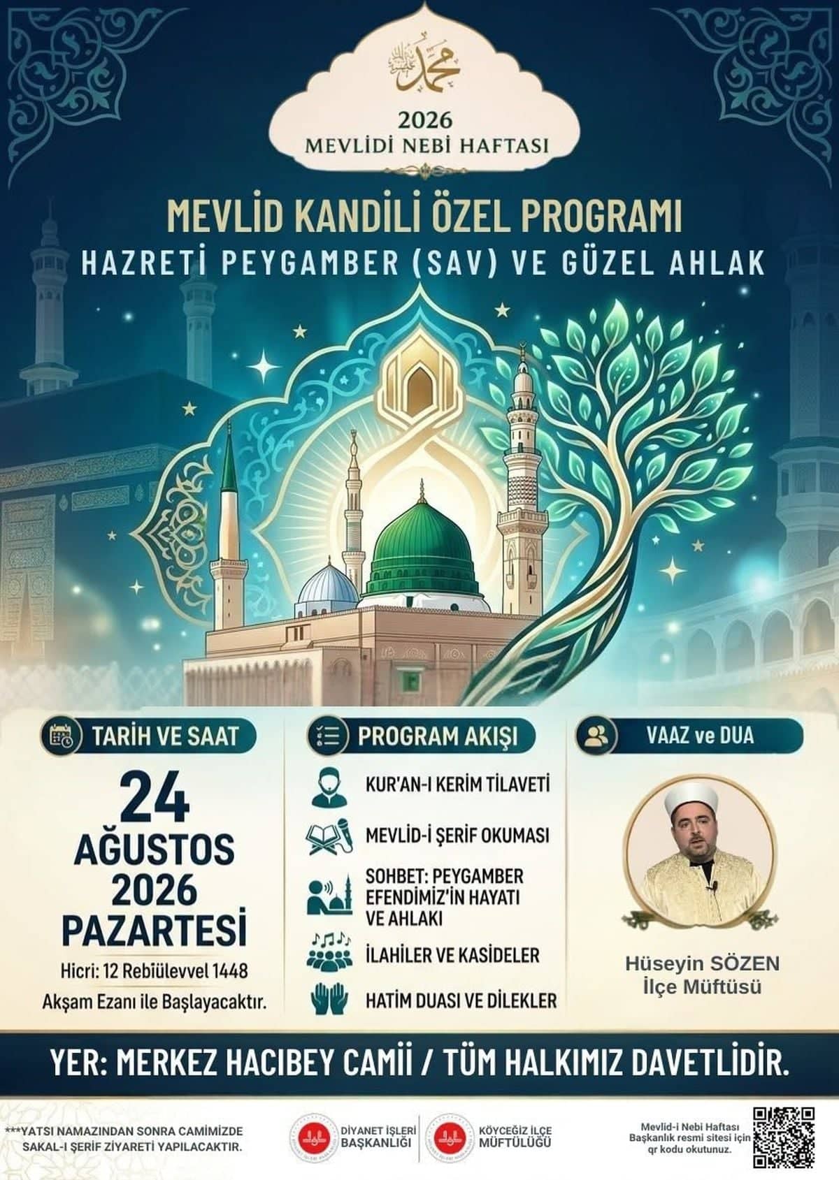 Köyceğiz’de Mevlid Kandili özel programlarla idrak edilecek Köyceğiz’de Mevlid Kandili özel programlarla idrak edilecek