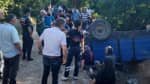 Fındık işçilerini taşıyan traktör devrildi: Çok sayıda yaralı var! Fındık işçilerini taşıyan traktör devrildi: Çok sayıda yaralı var!