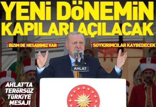 Cumhurbaşkanı Erdoğandan Ahlatta Terörsüz Türkiye mesajı Cumhurbaşkanı Erdoğandan Ahlatta Terörsüz Türkiye mesajı