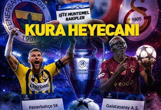 İşte Fenerbahçe ve Galatasarayın Şampiyonlar Ligindeki muhtemel rakipleri İşte Fenerbahçe ve Galatasarayın Şampiyonlar Ligindeki muhtemel rakipleri