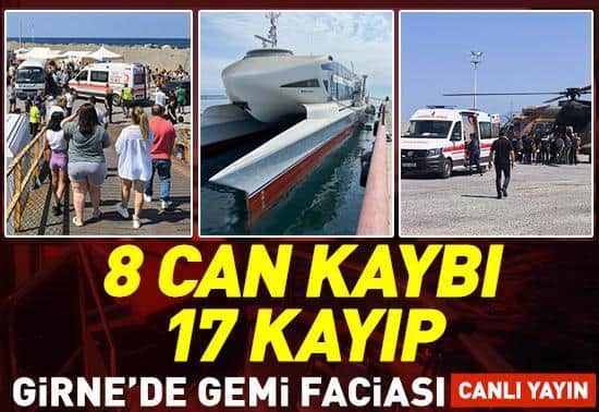 Girne açıklarında yolcu gemisi alabora oldu Girne açıklarında yolcu gemisi alabora oldu