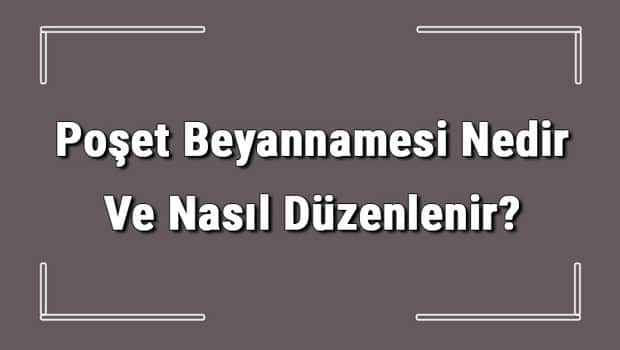 Poşet Beyannamesi Nedir Ve Nasıl Düzenlenir? Poşet Beyannamesi Nasıl Verilir Detaylı Bilgi Poşet Beyannamesi Nedir Ve Nasıl Düzenlenir? Poşet Beyannamesi Nasıl Verilir Detaylı Bilgi
