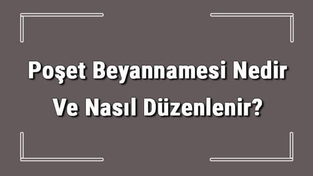 Poşet Beyannamesi Nedir Ve Nasıl Düzenlenir? Poşet Beyannamesi Nasıl Verilir Detaylı Bilgi Poşet Beyannamesi Nedir Ve Nasıl Düzenlenir? Poşet Beyannamesi Nasıl Verilir Detaylı Bilgi