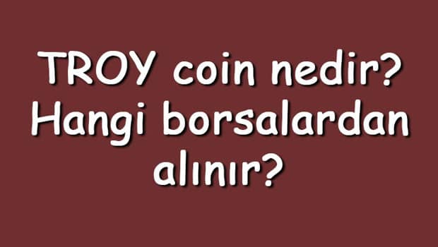 TROY coin nedir? Hangi borsalardan alınır? TROY ne zaman çıktı? Ne iş yapar? TROY coin nedir? Hangi borsalardan alınır? TROY ne zaman çıktı? Ne iş yapar?