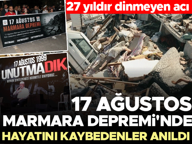 27 yıldır dinmeyen acı... 17 Ağustos Marmara Depreminde hayatını kaybedenler anıldı 27 yıldır dinmeyen acı... 17 Ağustos Marmara Depreminde hayatını kaybedenler anıldı