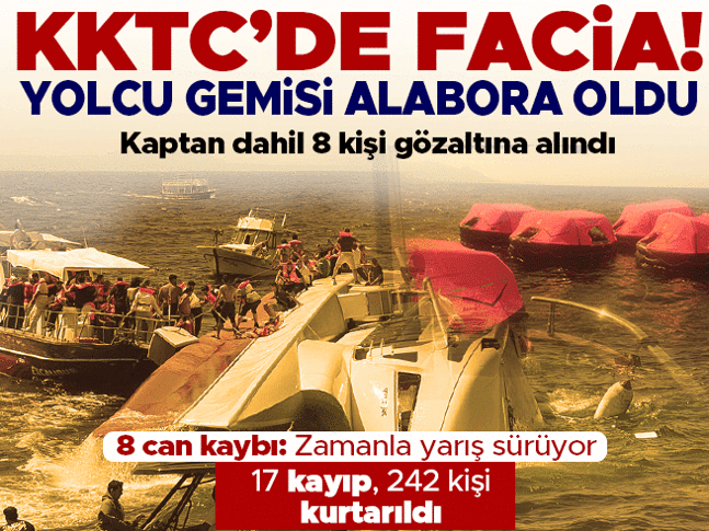 KKTC açıklarında yolcu gemisi battı: İçinde 267 yolcu var KKTC açıklarında yolcu gemisi battı: İçinde 267 yolcu var