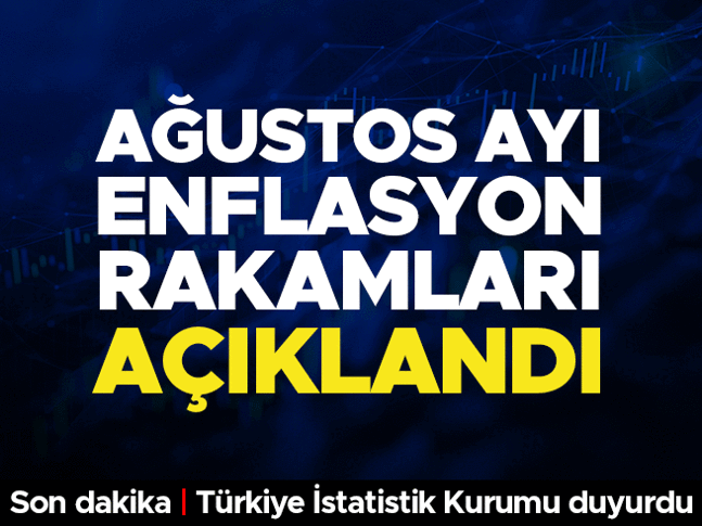 Son dakika... Ağustos ayı enflasyon oranı belli oldu Son dakika... Ağustos ayı enflasyon oranı belli oldu