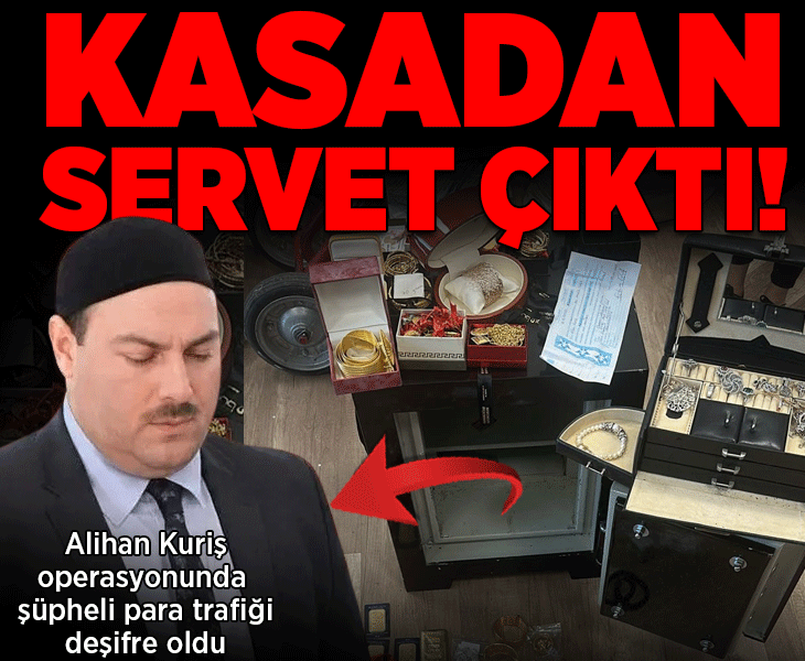 Alihan Kuriş'in çelik kasasıdan servet çıktı! 3 milyon dolar değerinde çek, 27.5 milyon lira değerinde altın Alihan Kuriş'in çelik kasasıdan servet çıktı! 3 milyon dolar değerinde çek, 27.5 milyon lira değerinde altın