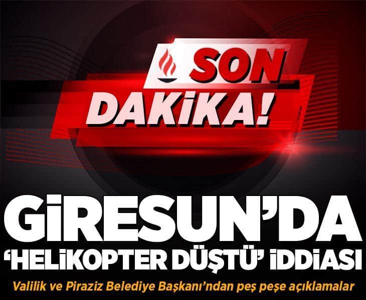 Son dakika... Giresun'da elektrik dağıtım şirketine ait helikopter düştü Son dakika... Giresun'da elektrik dağıtım şirketine ait helikopter düştü