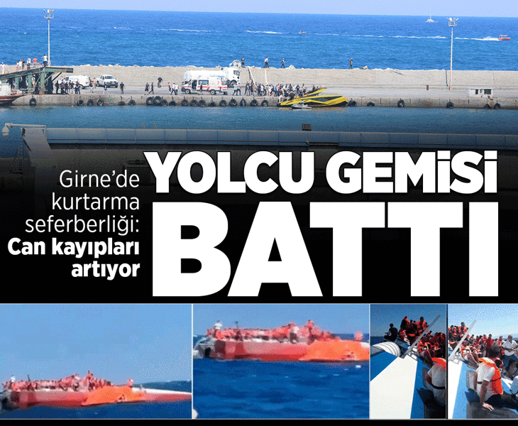 Son dakika... Girne açıklarında 279 kişinin bulunduğu yolcu gemisi battı! Son dakika... Girne açıklarında 279 kişinin bulunduğu yolcu gemisi battı!