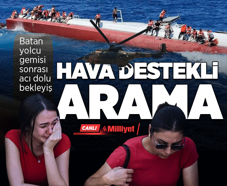 Girne'de batan gemideki 18 kişi için arama kurtarma çalışması Girne'de batan gemideki 18 kişi için arama kurtarma çalışması