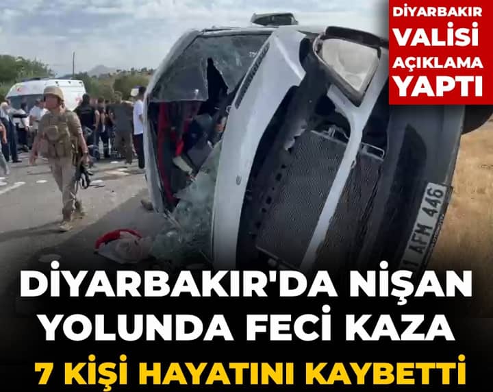 Diyarbakır'da nişan yolunda feci kaza: 7 kişi hayatını kaybetti, 9 kişi yaralı Diyarbakır'da nişan yolunda feci kaza: 7 kişi hayatını kaybetti, 9 kişi yaralı
