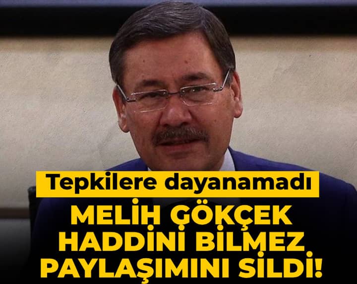 Melih Gökçek haddini bilmez paylaşımını sildi! Tepkilere dayanamadı Melih Gökçek haddini bilmez paylaşımını sildi! Tepkilere dayanamadı