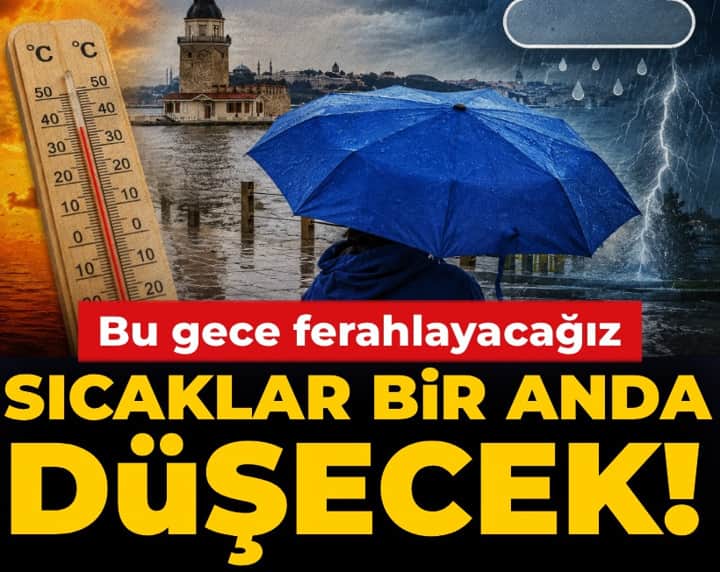 Bu gece ferahlayacağız: Sıcaklar bir anda düşecek! İşte meteorolojinin raporu Bu gece ferahlayacağız: Sıcaklar bir anda düşecek! İşte meteorolojinin raporu