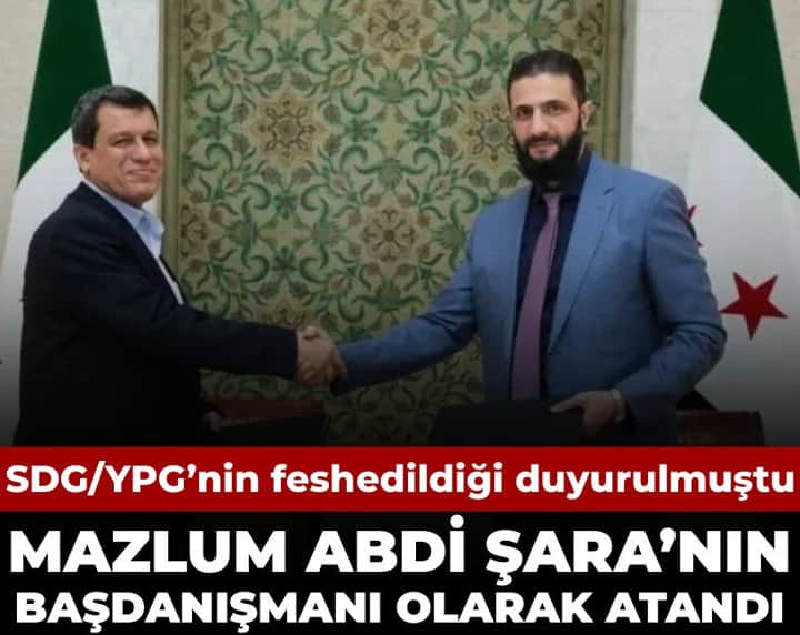 Mazlum Abdi Şara'nın başdanışmanı olarak atandı: SDG/YPG feshedilmişti Mazlum Abdi Şara'nın başdanışmanı olarak atandı: SDG/YPG feshedilmişti