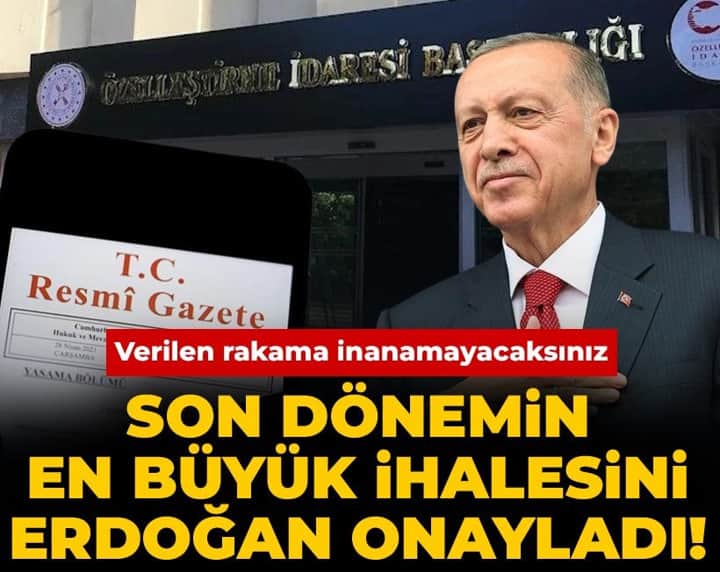 Son dönemin en büyük ihalesini Erdoğan onayladı! Verilen rakama inanamayacaksınız Son dönemin en büyük ihalesini Erdoğan onayladı! Verilen rakama inanamayacaksınız
