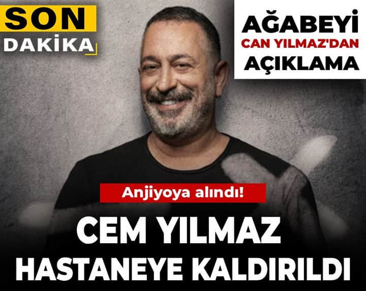 Son Dakika | Ünlü komedyen Cem Yılmaz hastaneye kaldırıldı Son Dakika | Ünlü komedyen Cem Yılmaz hastaneye kaldırıldı
