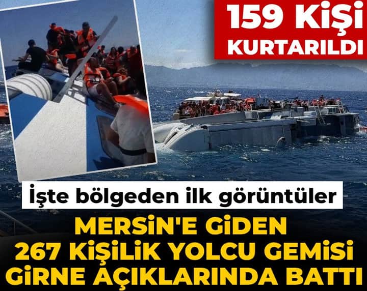 Son Dakika | Mersin'e giden gemi Girne açıklarında battı! İçinde 267 yolcu var Son Dakika | Mersin'e giden gemi Girne açıklarında battı! İçinde 267 yolcu var