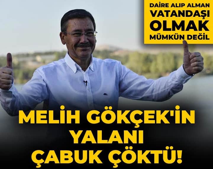 Melih Gökçek'in yalanı çabuk çöktü! Daire alıp Alman vatandaşı olmak mümkün değil Melih Gökçek'in yalanı çabuk çöktü! Daire alıp Alman vatandaşı olmak mümkün değil