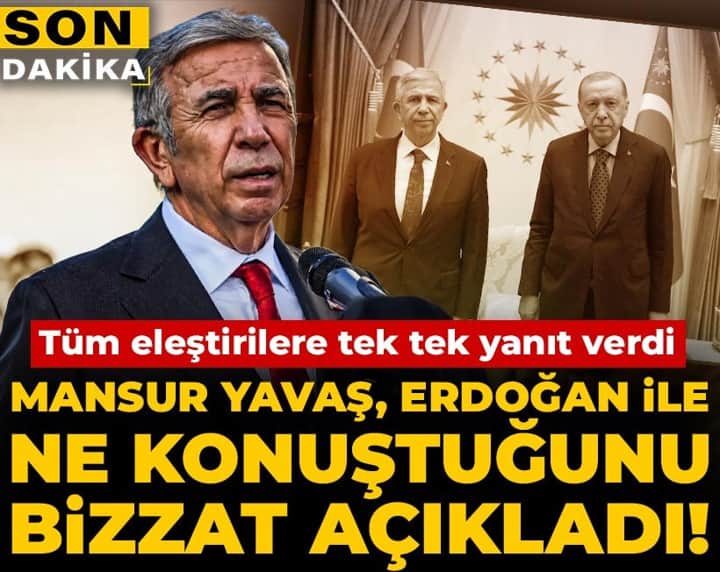 Son Dakika | Mansur Yavaş Erdoğan'la ne konuştuğunu bizzat açıkladı! Tüm eleştirilere tek tek yanıt verdi Son Dakika | Mansur Yavaş Erdoğan'la ne konuştuğunu bizzat açıkladı! Tüm eleştirilere tek tek yanıt verdi