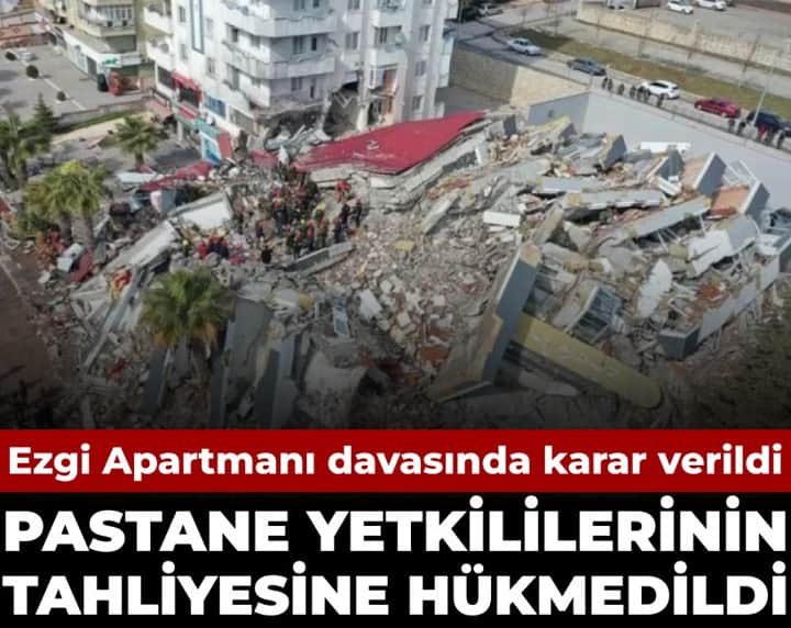 Son Dakika | 35 kişinin öldüğü Ezgi Apartmanı davasında pastane yetkililerine tahliye kararı Son Dakika | 35 kişinin öldüğü Ezgi Apartmanı davasında pastane yetkililerine tahliye kararı