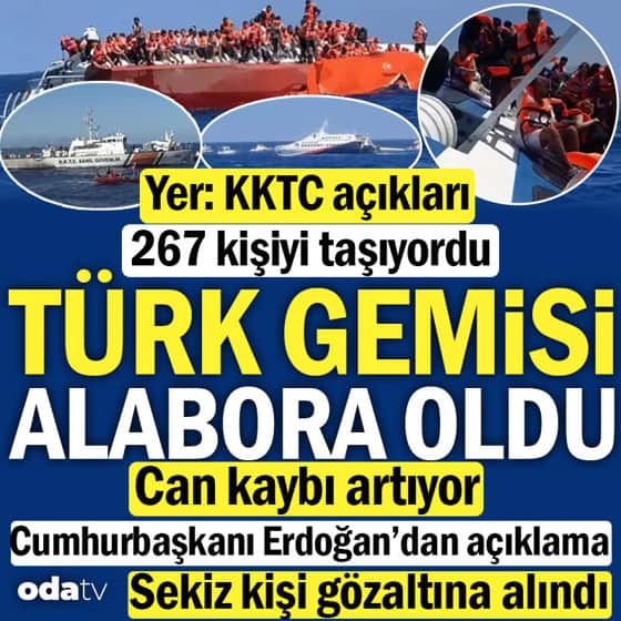 Girne'de 267 kişilik gemi battı Girne'de 267 kişilik gemi battı