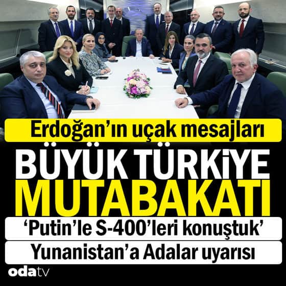Cumhurbaşkanı Erdoğan'dan uçakta önemli açıklamalar... 'Terörsüz Türkiye'nin hedefi Büyük Türkiye Mutabakatı Cumhurbaşkanı Erdoğan'dan uçakta önemli açıklamalar... 'Terörsüz Türkiye'nin hedefi Büyük Türkiye Mutabakatı