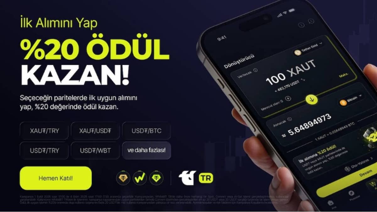 WhiteBIT TR’de ilk kripto işleminin %20’si hediye WhiteBIT TR’de ilk kripto işleminin %20’si hediye