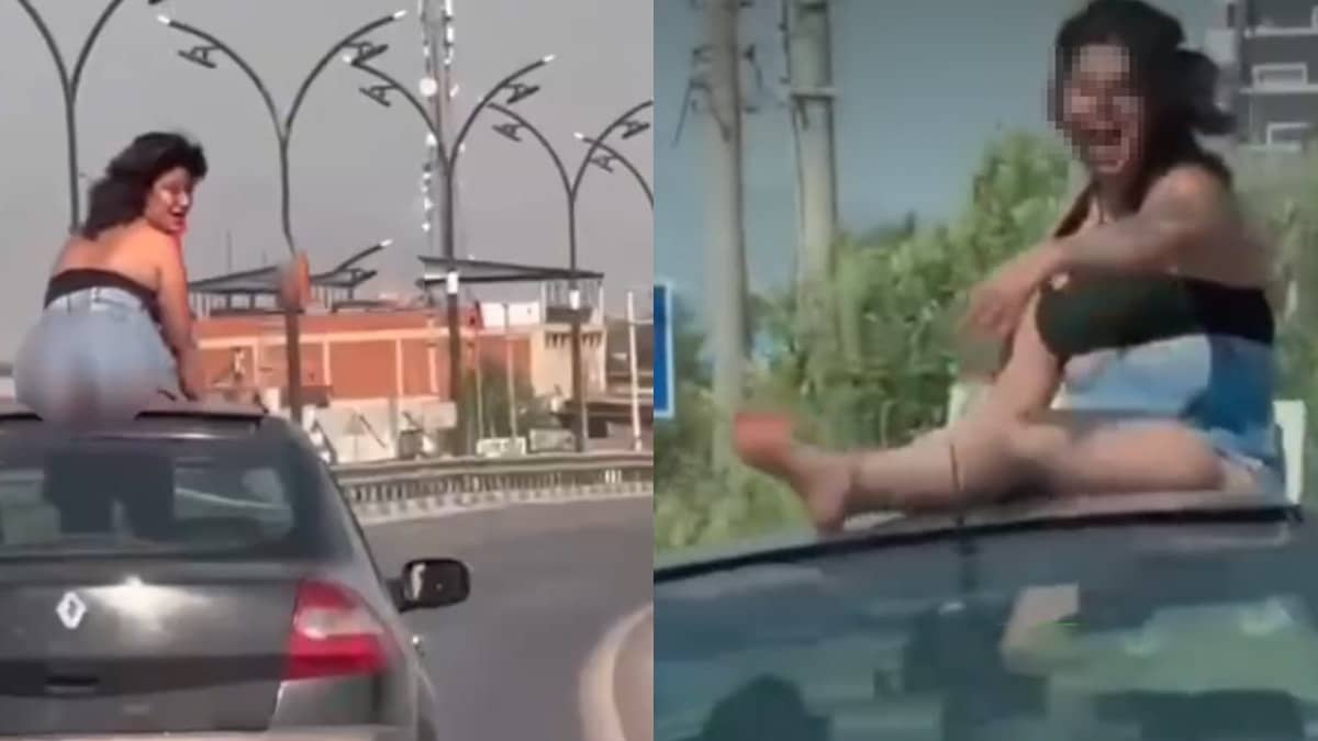 Aracın üstünde yaptığı bu dans sonrası gözaltına alındı Aracın üstünde yaptığı bu dans sonrası gözaltına alındı