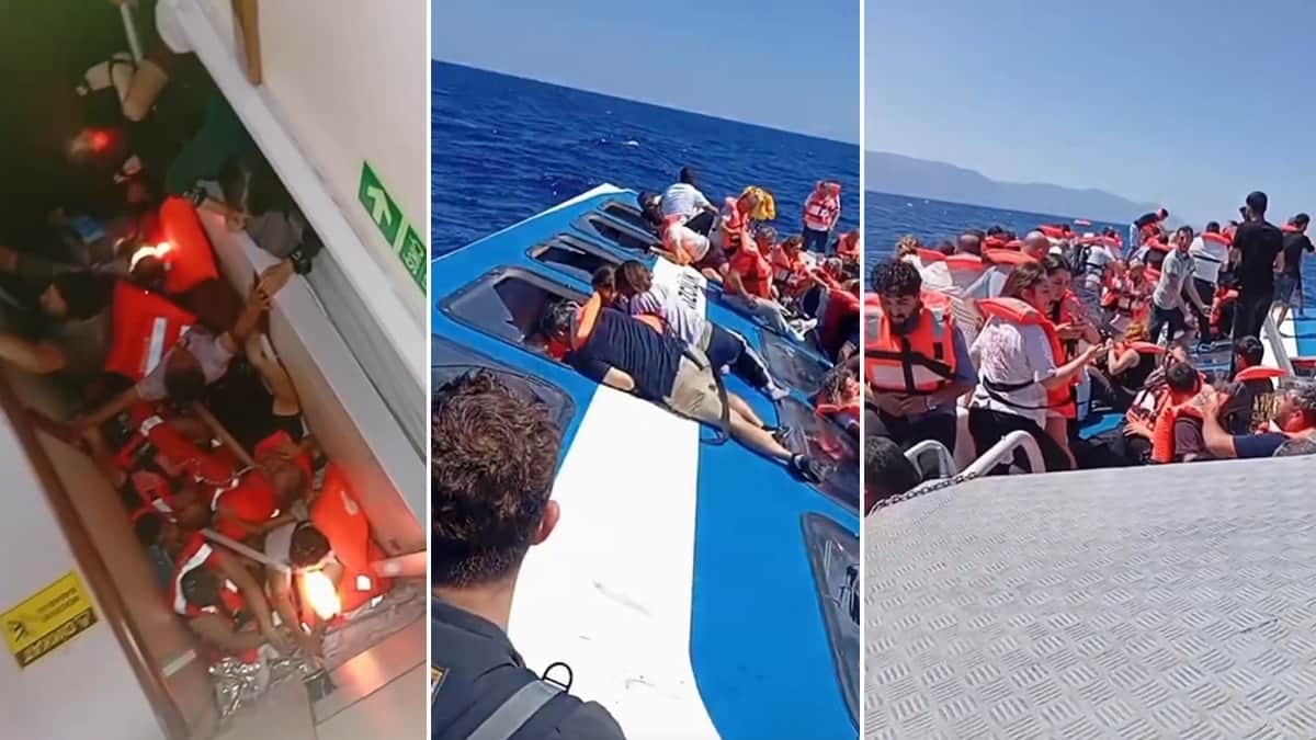Girne'de geminin yan yattığı an çığlıklar yükseliyordu... Bu görüntüleri ilk kez izleyeceksiniz Girne'de geminin yan yattığı an çığlıklar yükseliyordu... Bu görüntüleri ilk kez izleyeceksiniz