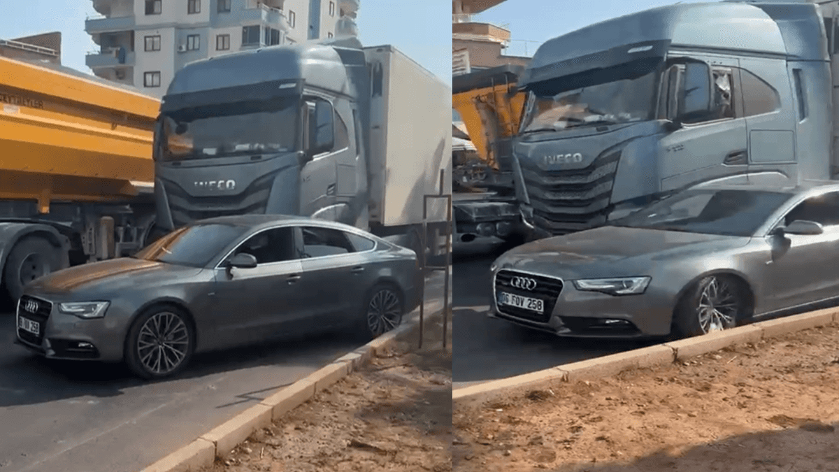 Taşla saldırınca TIR'ı üzerine sürdü Taşla saldırınca TIR'ı üzerine sürdü